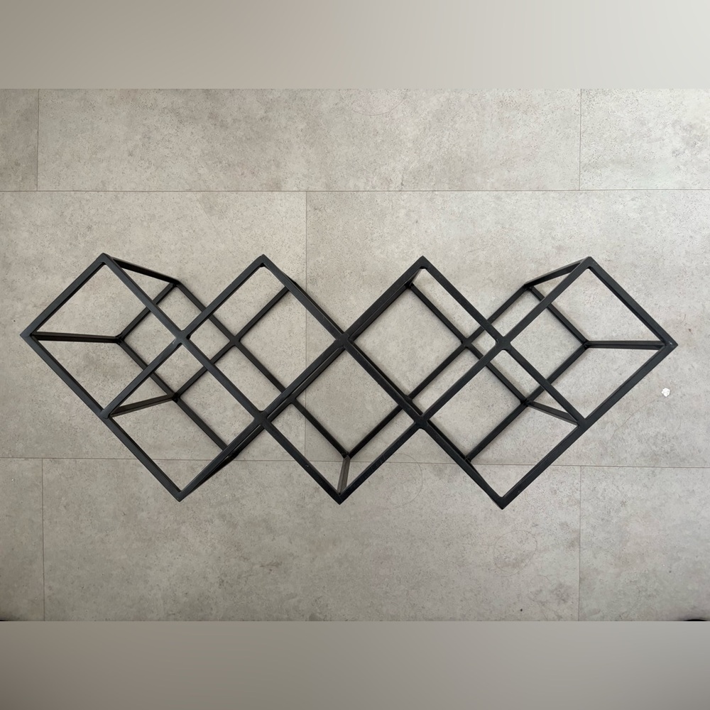 BN Modern Black Geometric Wine Rack